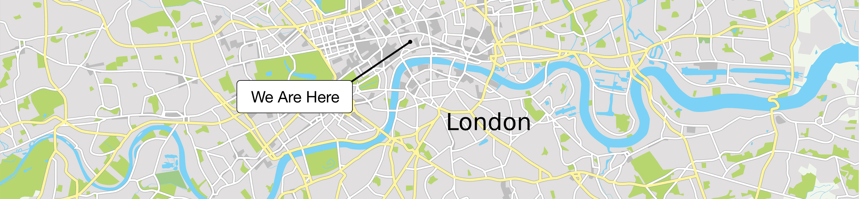 Map of London with our office pinned