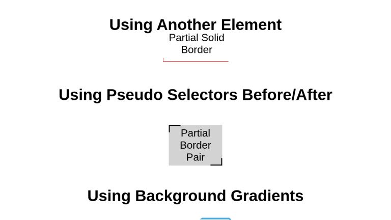 Example of CSS Partial Borders