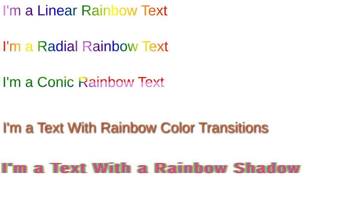 CSS Rainbow Text | UnusedCSS