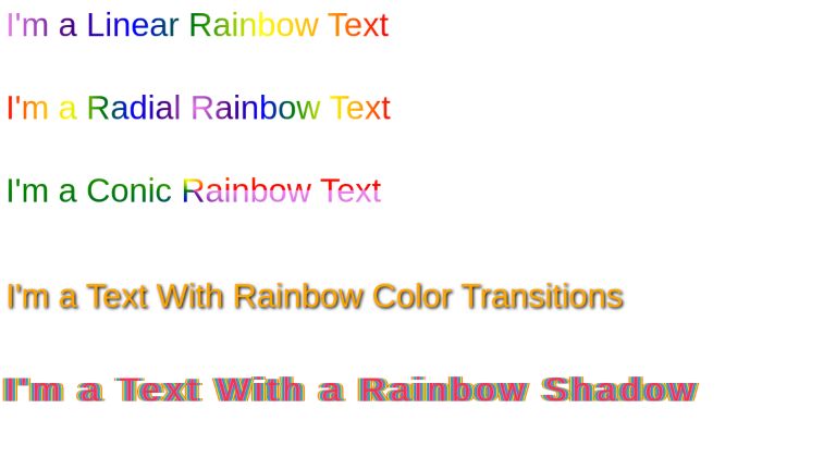 Rainbow color in html